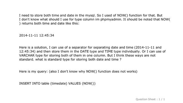 MySQL : What difference between the DATE, TIME, DATETIME, and TIMESTAMP Types смотреть онлайн
