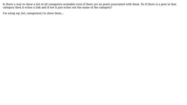 Wordpress: Show list of categories even if they have no posts (2 Solutions!!) смотреть онлайн
