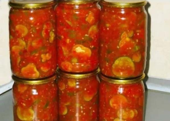 САЛАТ ИЗ ОГУРЦОВ В ТОМАТЕ НА ЗИМУ смотреть онлайн