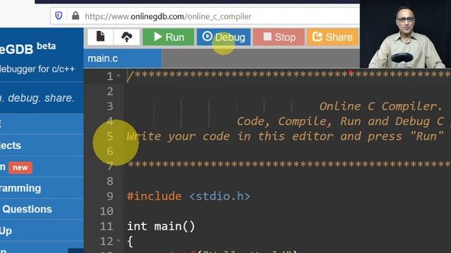 Using Online GDB C Compiler смотреть онлайн