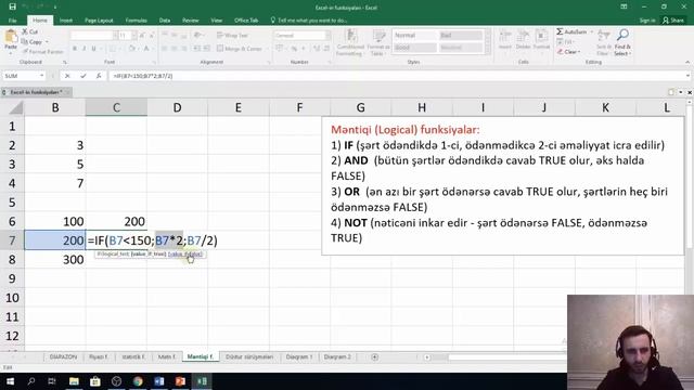 EXCEL proqramının FUNKSİYALARI - online dərs смотреть онлайн