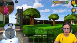 МИСС ТИ и СНЕГОВИК Как пройти уровень в игре Scary Teacher 3D снеговик