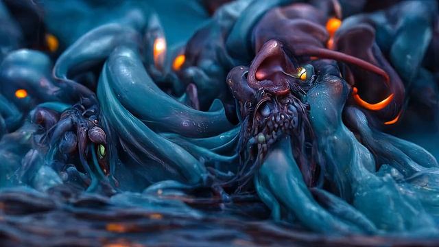 Artificial Nightmares : Call of Cthulhu || Clip Guided Disco Diffusion AI Art Video [4K 60 FPS] смотреть онлайн