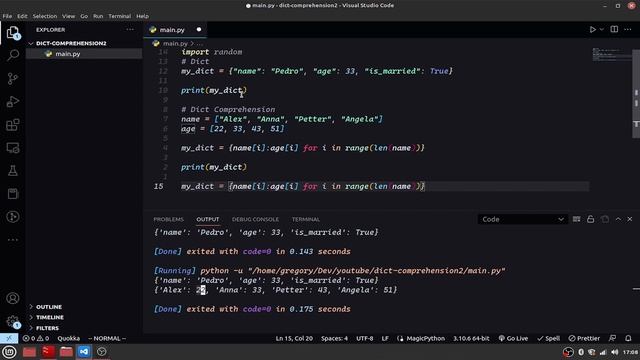 La mejor forma de crear Diccionarios en Python DICT COMPREHENSIONS смотреть онлайн