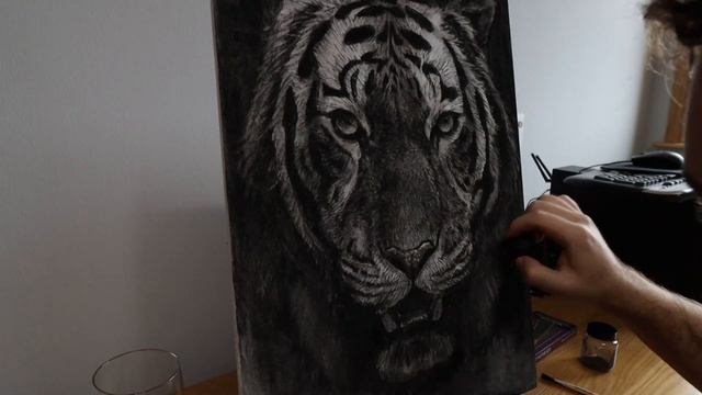Abstract Realism Tiger Drawing Time-Lapse смотреть онлайн