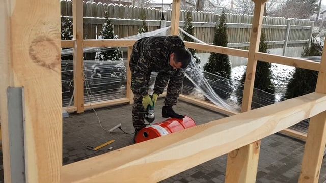 Парилка с прорубью. 1-й день. Строим печь смотреть онлайн