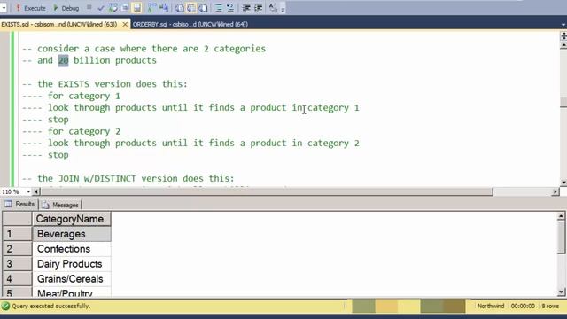 The SQL EXISTS clause смотреть онлайн