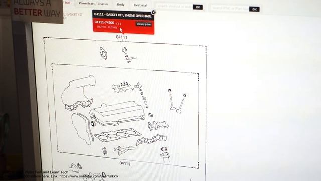 Engine overhaul gasket kit info Toyota Camry.Years 1991 to 2001. смотреть онлайн