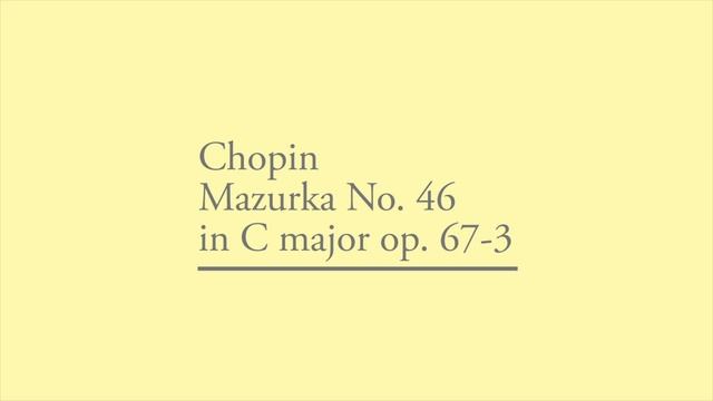 Chopin Mazurka No.46 in C major op. 67-3 Yakov Flier1977