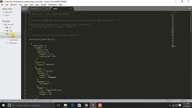 Snowfall effects by Particles.js | JQuery Animation Effects | Particles JS смотреть онлайн