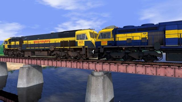 WDP4D Train Rescue By Other WDP4D From Railway Bridge - Indian Train Simulator Game 2022 смотреть онлайн