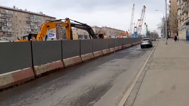 Реконструкция Ленинского проспекта в Москве 12.04.2021 года (продолжение). смотреть онлайн