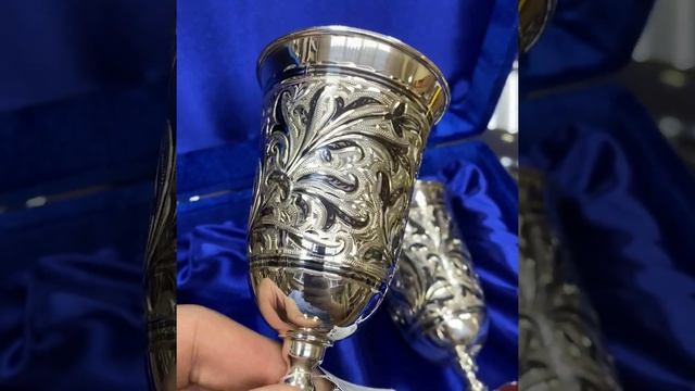 Серебряные фужеры в подарок на свадьбу, Ф124 смотреть онлайн