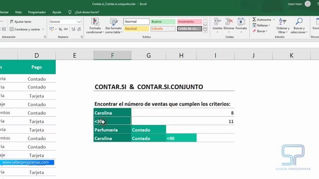 Excel | CONTAR.SI y CONTAR.SI.CONJUNTO en Excel con ejemplos смотреть онлайн