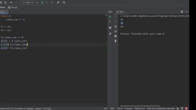 Python Tutorial for Beginners | #8.5 Instance & Class Variables in Python смотреть онлайн