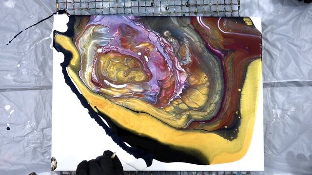 WORLDS BLACKEST BLACK PAINT in "Magnolia" Acrylic Fluid Art Pour with Balloon Rolls смотреть онлайн