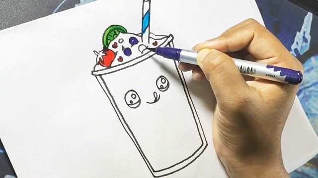 HOW TO DRAW?RAINBOW FRUIT SMOOTHIE.#howtodraw #kidsvideo
