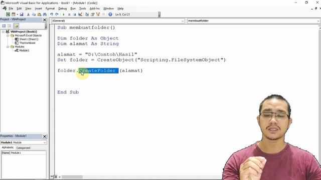 TUTORIAL VBA MACRO EXCEL Part 11: Membuat Folder Baru dengan VBA (FileSystemObject, Create Object) смотреть онлайн