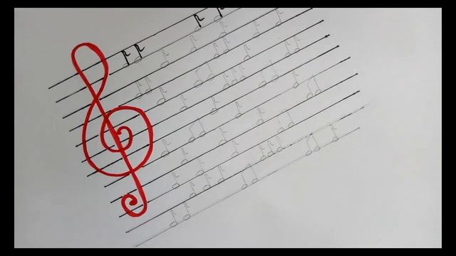 How to draw a treble clef and notes. Как нарисовать скрипичный ключ и ноты. смотреть онлайн
