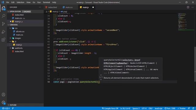 Create Dynamic Carousel Pure JavaScript #2 смотреть онлайн