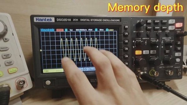 Hantek Oscilloscope DSO2D10, Bandwidth, sample rate, storage depth test
