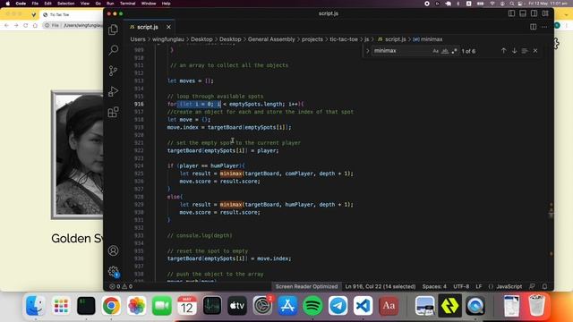 Minimax for TicTacToe in Javascript with three parameters ie board, player, depth смотреть онлайн