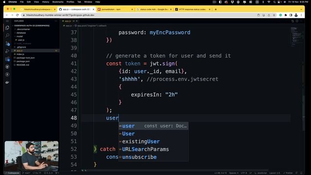 Register and login a user with JWT token смотреть онлайн