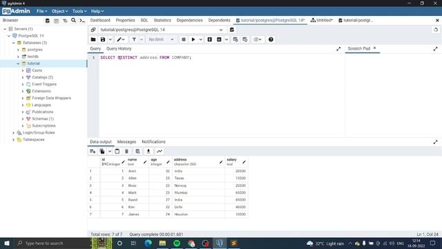 PostgreSQL Tutorial In Hindi | DISTINCT Keyword смотреть онлайн