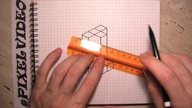 3д объёмный рисунок по клеточкам уроки рисования #pixelvideo смотреть онлайн