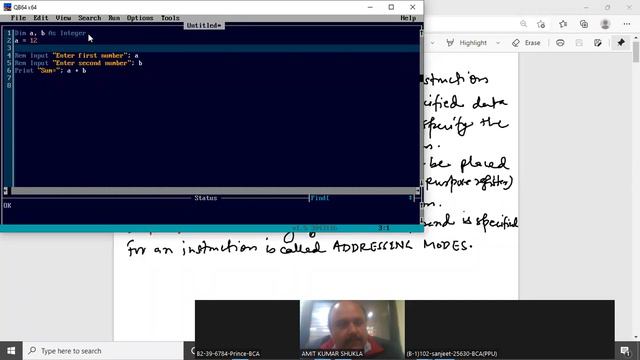 Intro. to Computer Architecture- BCA PPU 1ST YR-Addressing Modes of Intel 8086-23/02/2022 смотреть онлайн