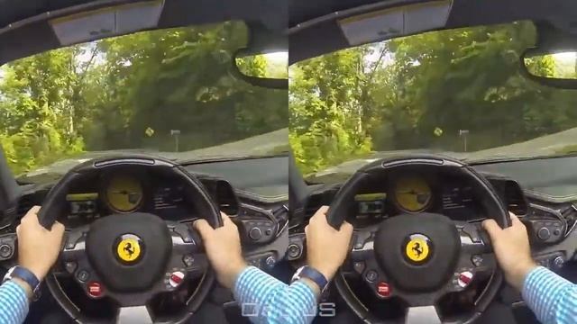VR, Conduce un Ferrari 458 Spider POV, VR box 3D SBS смотреть онлайн