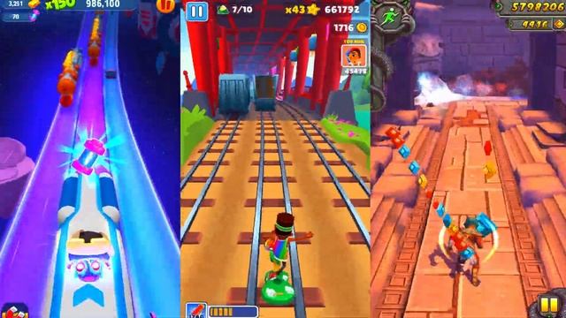 Tom Gold Run VS Subway Surfers Chang’an VS Temple Run 2 Blazing Sands: Соревнование Gameplay смотреть онлайн
