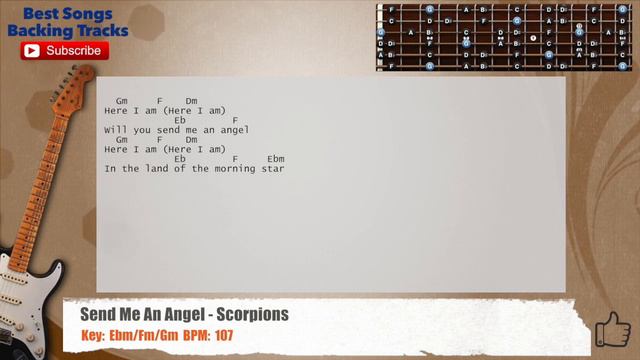 🎸 Send Me An Angel - Scorpions Guitar SOLO/RIFFS Backing Track with chords and lyrics смотреть онлайн