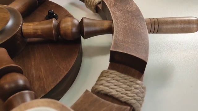 Люстра штурвал на 3 лампы / DIY marine style wooden ceiling light смотреть онлайн
