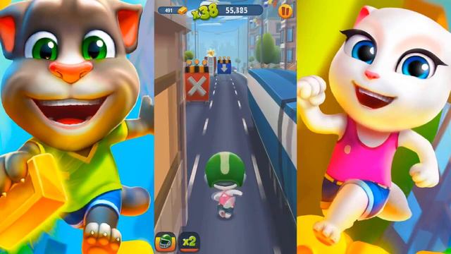 Строим Домик для Анджелы в игре МОЙ ГОВОРЯЩИЙ ТОМ БЕГ ЗА ЗОЛОТОМ мультик игра #Мобильныеигры смотреть онлайн