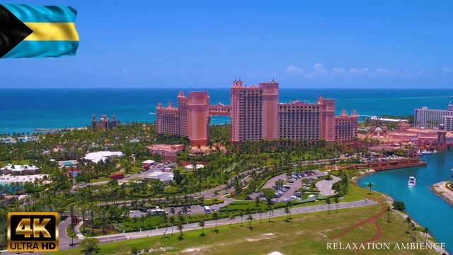 FLYING OVER NASSAU, BAHAMAS 4K - Wonderful Natural Landscape With Calming Music For New Fresh Day 4 смотреть онлайн