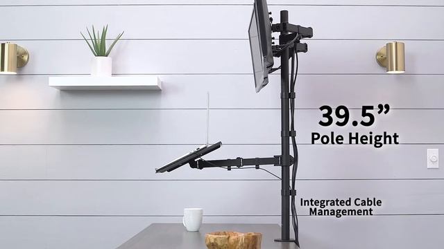 STAND-V012L Dual Monitor Extra Tall Desk Mount with Laptop Holder by VIVO смотреть онлайн