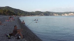 Первая рыбалка на море в Абхазии.