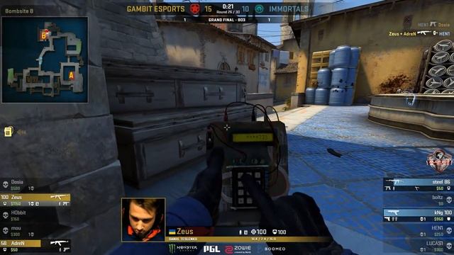 Победа Gambit Vs Immortals - FINAL Major Krakow 2017(Zeus, Dosia, Mou, AdreN, HОbbit)