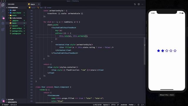 Star Ratings Animation - React Native Animated #4 смотреть онлайн