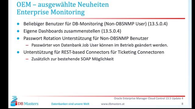 DB Masters Webinar Oracle Enterprise Manager Cloud Control 13.5 Produktupdate bis inkl. Update 4 смотреть онлайн