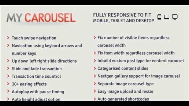 Preview MyCarousel - Responsive Carousel WordPress Plugin смотреть онлайн