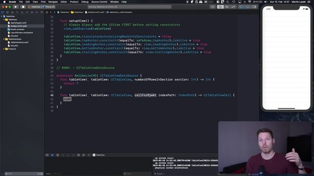 Adding a UITableView Programmatically смотреть онлайн