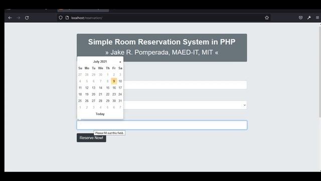 Simple Room Reservation System in PHP смотреть онлайн