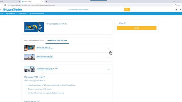 TBC eLearning Introduction on Learn.Trimble.com смотреть онлайн