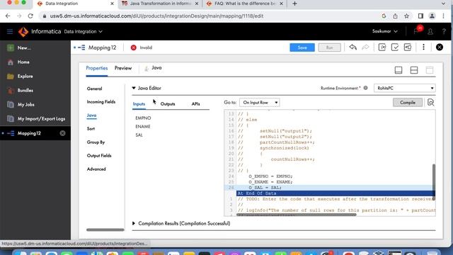 IICS | Java transformation (Active/Passive) | #informatica смотреть онлайн