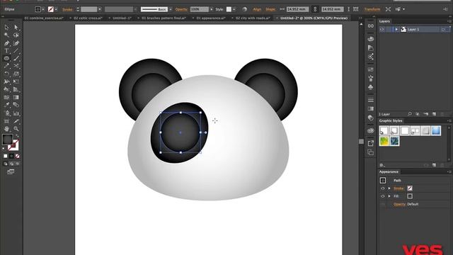 07 - Drawing a Panda in Adobe Illustrator CC смотреть онлайн