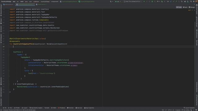 Jetpack Compose - 24, Scaffold | Setting up TopAppBar & ActionButtons смотреть онлайн