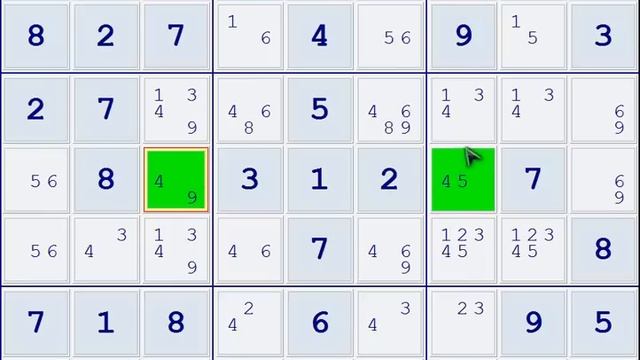 Sudoku Demonstration - X-Wing Technique (Example 01) смотреть онлайн