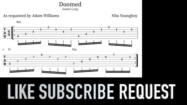 Nba Youngboy - Doomed (Guitar Loop with Tab) смотреть онлайн